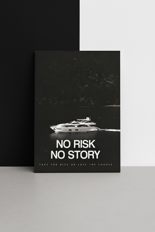 Tablou motivațional „No Risk, No Story” – artă modernă